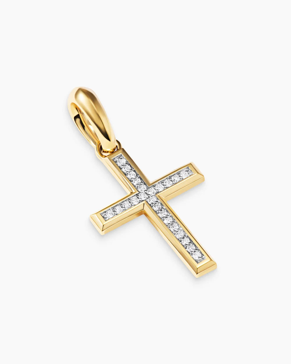 Cross Pendant 18K Yellow Gold with Diamonds, 24mm