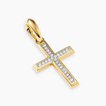 Cross Pendant 18K Yellow Gold with Diamonds, 24mm