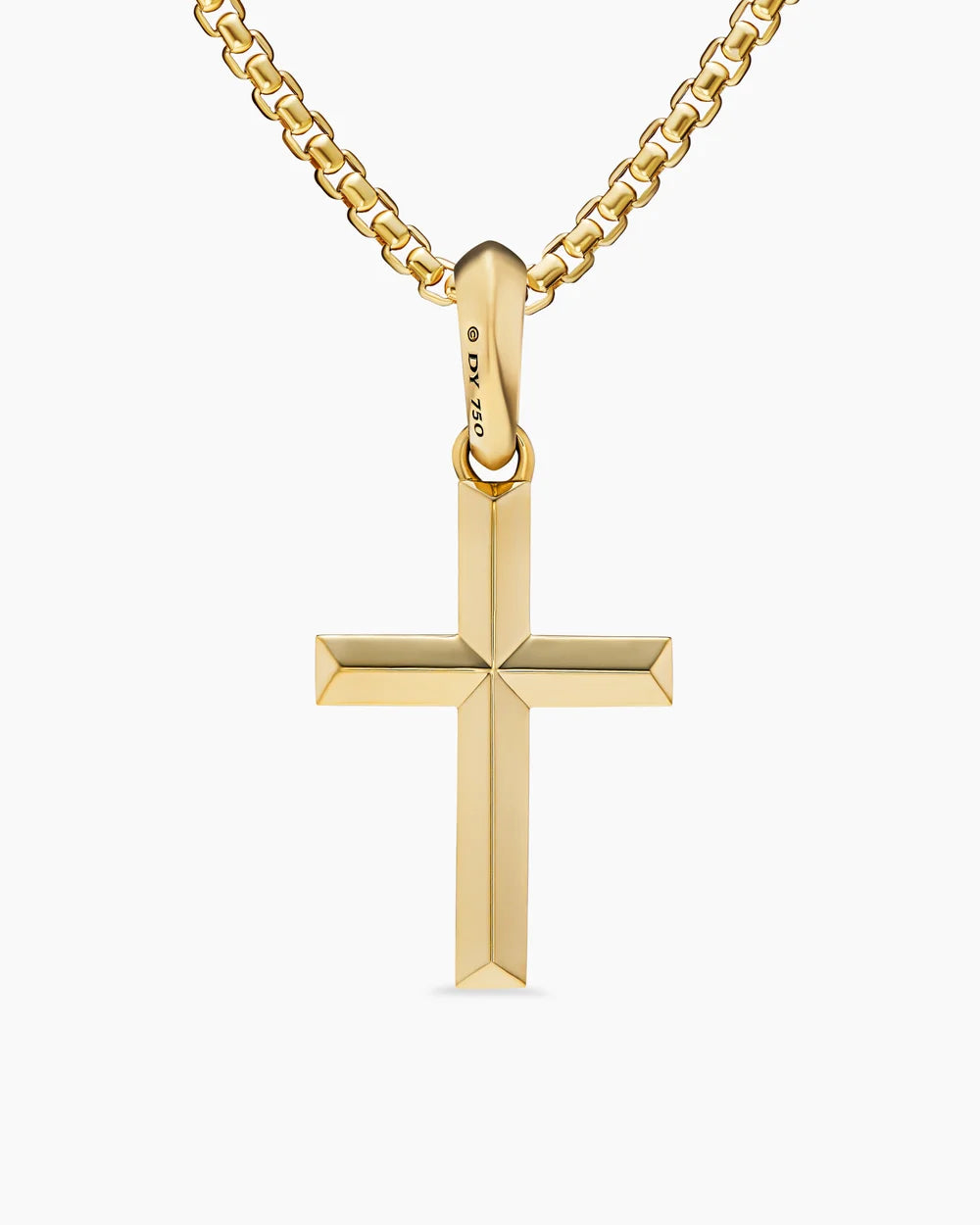 Cross Pendant 18K Yellow Gold with Diamonds, 24mm
