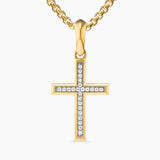 Cross Pendant 18K Yellow Gold with Diamonds, 24mm