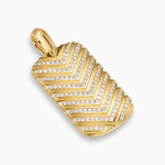 Chevron Tag 18K Yellow Gold with Diamonds, 34mm