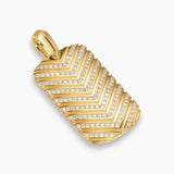 Chevron Tag 18K Yellow Gold with Diamonds, 34mm