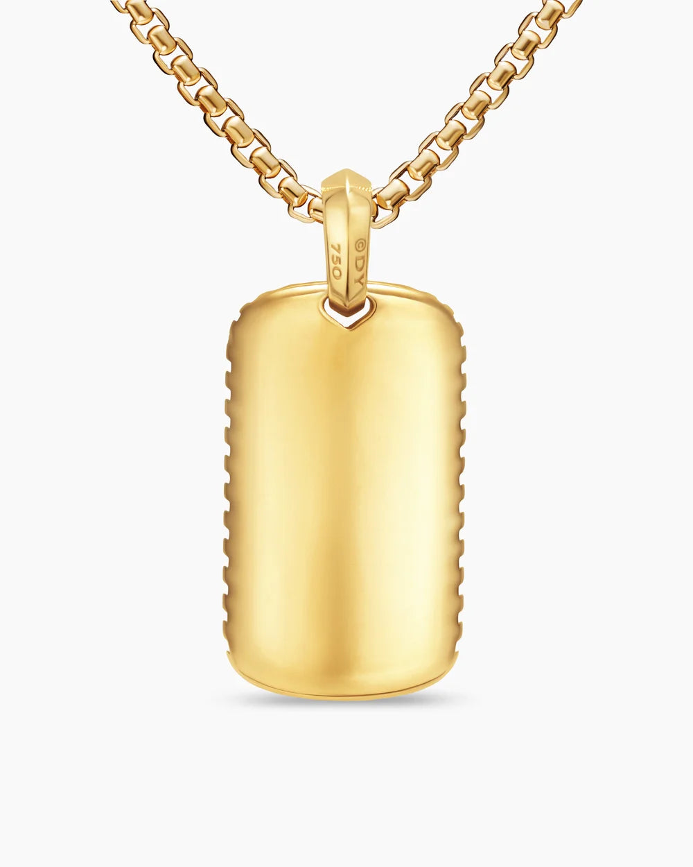 Chevron Tag 18K Yellow Gold with Diamonds, 34mm