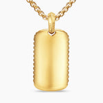 Chevron Tag 18K Yellow Gold with Diamonds, 34mm