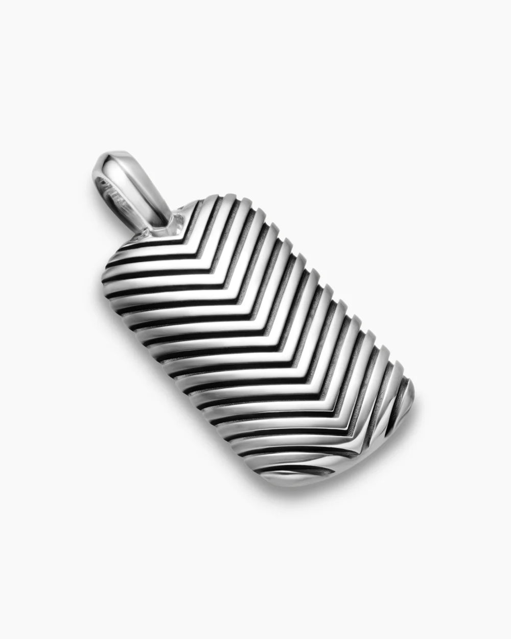 Chevron Tag Sterling Silver, 34mm