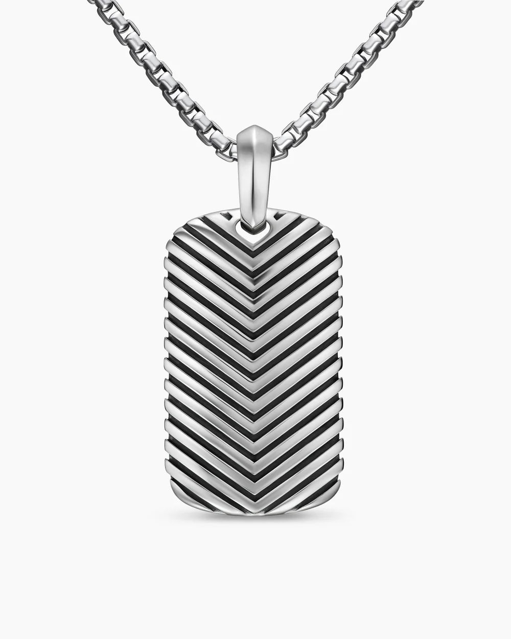 Chevron Tag Sterling Silver, 34mm