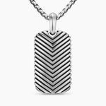 Chevron Tag Sterling Silver, 34mm