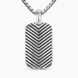 Chevron Tag Sterling Silver, 34mm
