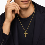 CHEVRON CROSS PENDANT 18K Yellow Gold, 36mm