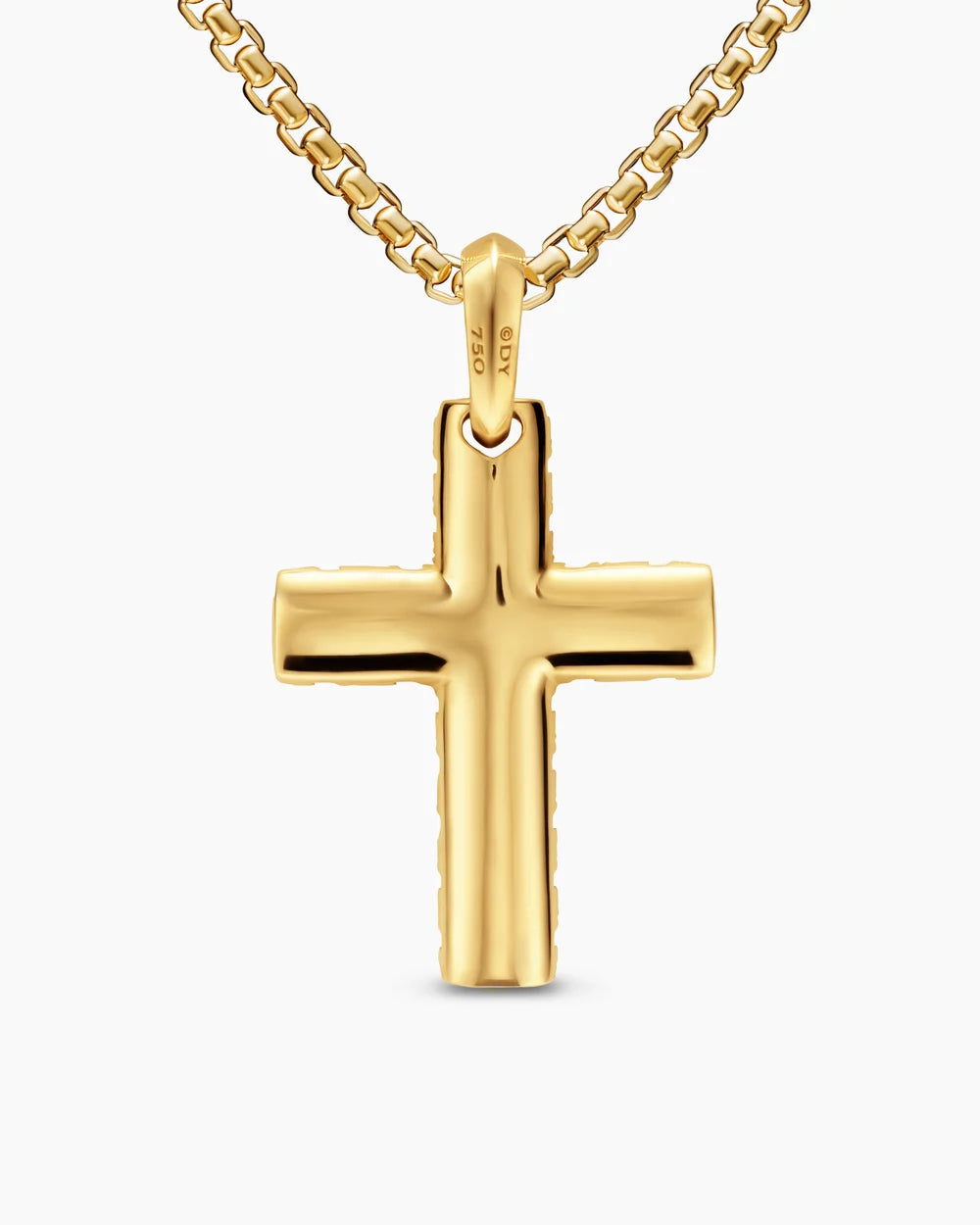 Chevron Cross Pendant 18K Yellow Gold with Diamonds, 36mm