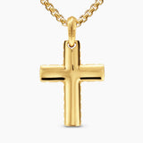 Chevron Cross Pendant 18K Yellow Gold with Diamonds, 36mm