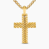 CHEVRON CROSS PENDANT 18K Yellow Gold, 36mm