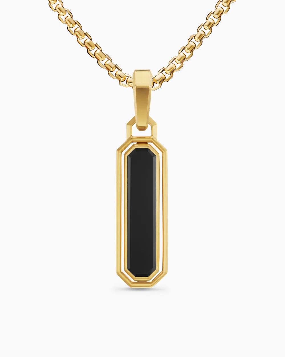 Streamline® Inlay Amulet 18K Yellow Gold with Black Onyx and Black Diamonds, 30.7mm