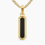 Streamline® Inlay Amulet 18K Yellow Gold with Black Onyx and Black Diamonds, 30.7mm
