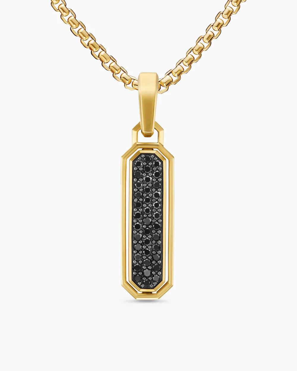 Streamline® Inlay Amulet 18K Yellow Gold with Black Onyx and Black Diamonds, 30.7mm