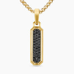 Streamline® Inlay Amulet 18K Yellow Gold with Black Onyx and Black Diamonds, 30.7mm