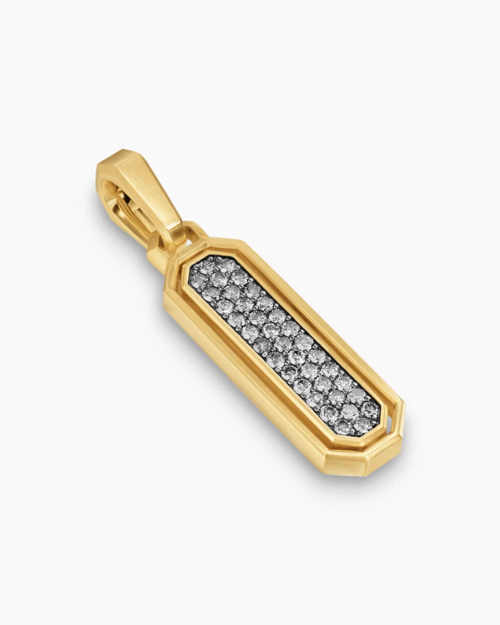 Streamline® Inlay Amulet 18K Yellow Gold with Meteorite and Grey Diamonds, 30.7mm