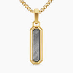 Streamline® Inlay Amulet 18K Yellow Gold with Meteorite and Grey Diamonds, 30.7mm