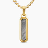 Streamline® Inlay Amulet 18K Yellow Gold with Meteorite and Grey Diamonds, 30.7mm