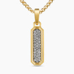 Streamline® Inlay Amulet 18K Yellow Gold with Meteorite and Grey Diamonds, 30.7mm