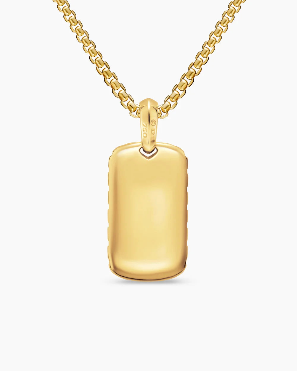 Chevron Tag 18K Yellow Gold with Black Onyx, 27mm