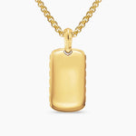Chevron Tag 18K Yellow Gold with Black Onyx, 27mm