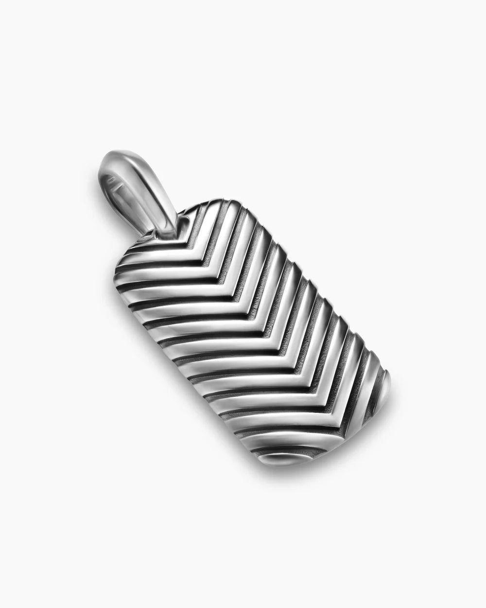 Chevron Tag Sterling Silver, 27mm