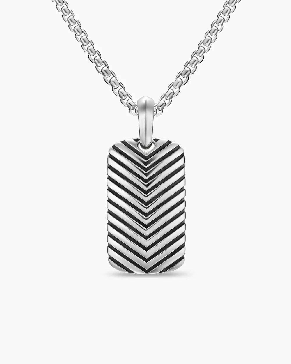 Chevron Tag Sterling Silver, 27mm