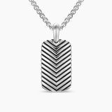 Chevron Tag Sterling Silver, 27mm