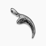 Raptor Claw Amulet Sterling Silver with Black Diamonds, 36.2mm