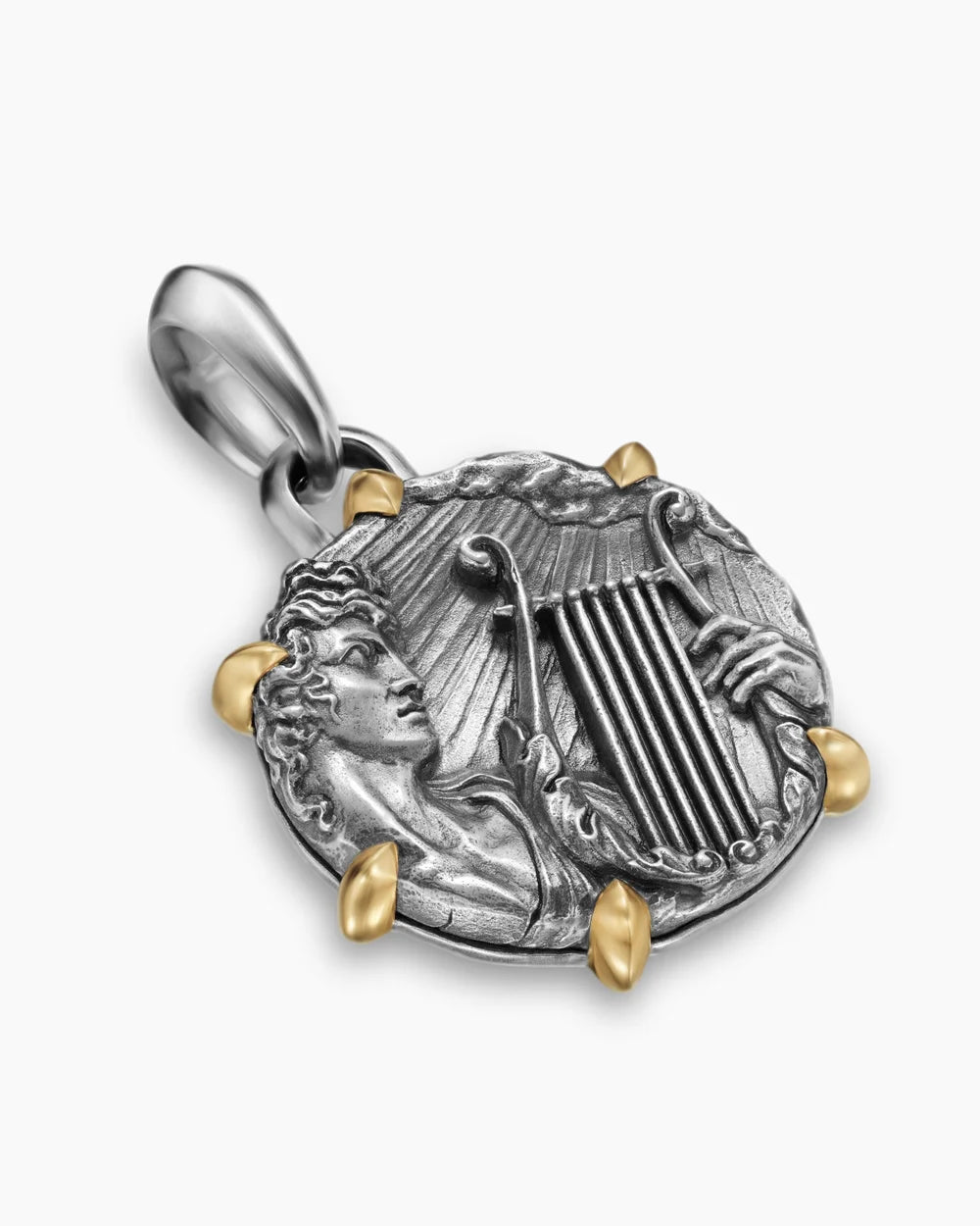 APOLLO AMULET Sterling Silver with 18K Yellow Gold, 26.4mm