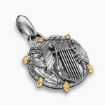 APOLLO AMULET Sterling Silver with 18K Yellow Gold, 26.4mm