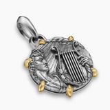 APOLLO AMULET Sterling Silver with 18K Yellow Gold, 26.4mm