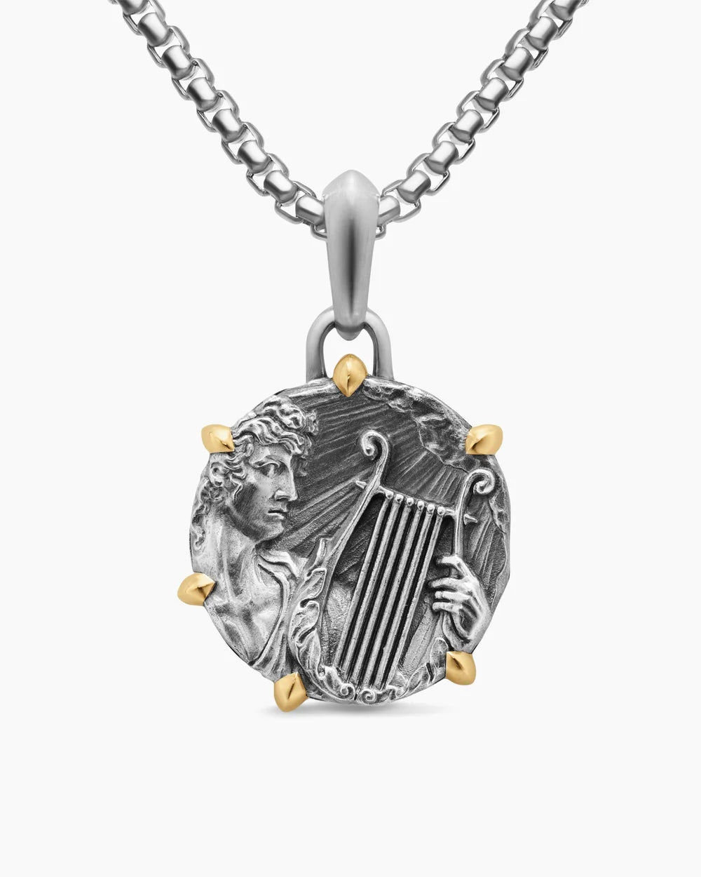 APOLLO AMULET Sterling Silver with 18K Yellow Gold, 26.4mm