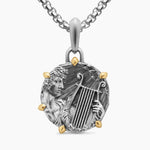 APOLLO AMULET Sterling Silver with 18K Yellow Gold, 26.4mm