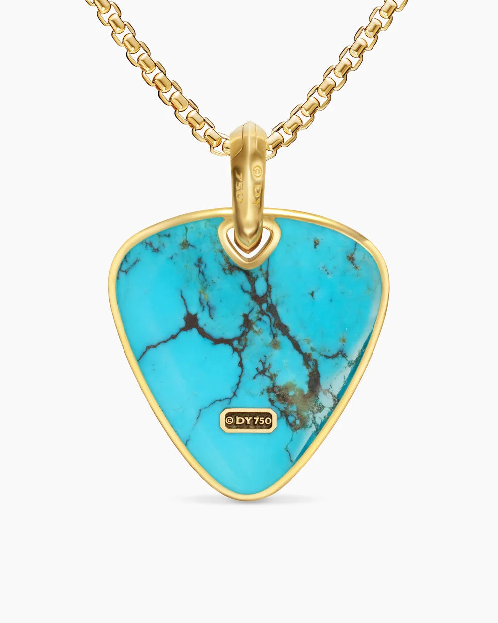 STREAMLINE® PICK AMULET 18K Yellow Gold with Turquoise, 31mm