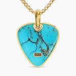 STREAMLINE® PICK AMULET 18K Yellow Gold with Turquoise, 31mm