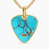 STREAMLINE® PICK AMULET 18K Yellow Gold with Turquoise, 31mm