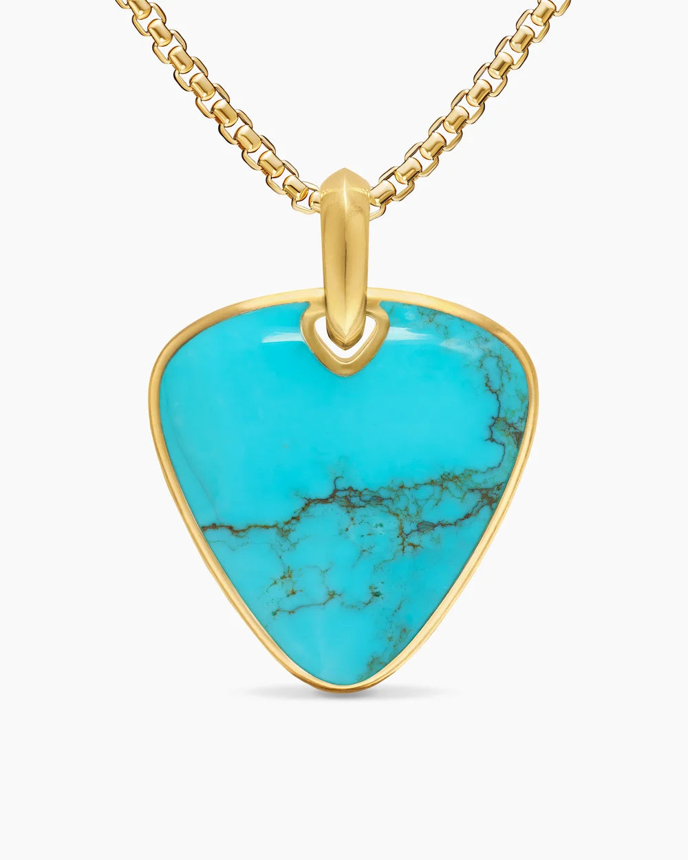 STREAMLINE® PICK AMULET 18K Yellow Gold with Turquoise, 31mm