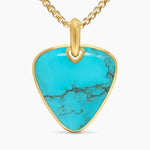 STREAMLINE® PICK AMULET 18K Yellow Gold with Turquoise, 31mm