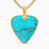STREAMLINE® PICK AMULET 18K Yellow Gold with Turquoise, 31mm