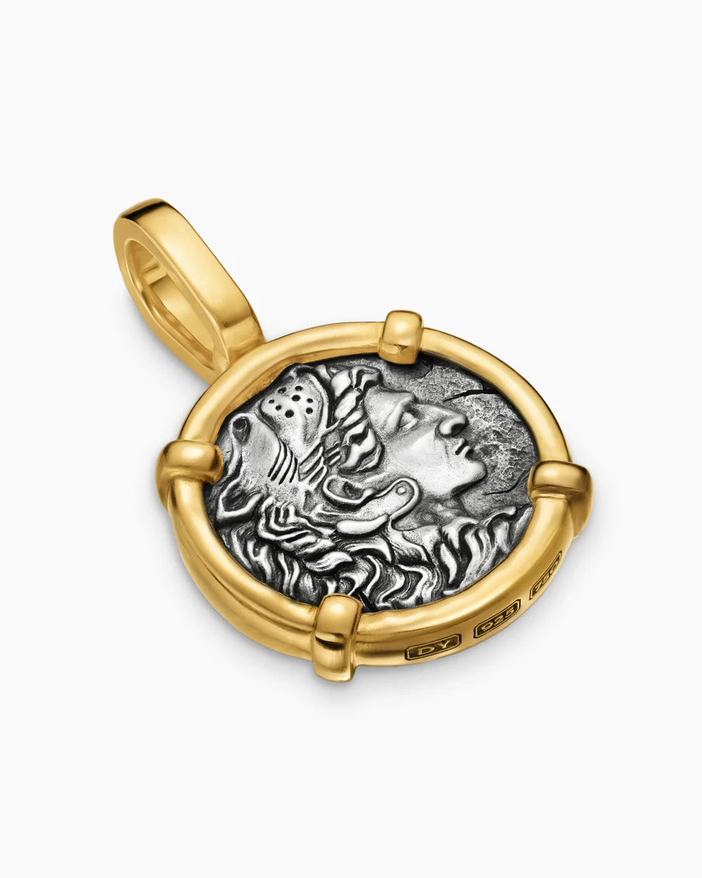 ALEXANDER THE GREAT AMULET Sterling Silver with 18K Yellow Gold, 20.5mm