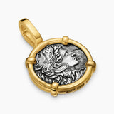 ALEXANDER THE GREAT AMULET Sterling Silver with 18K Yellow Gold, 20.5mm
