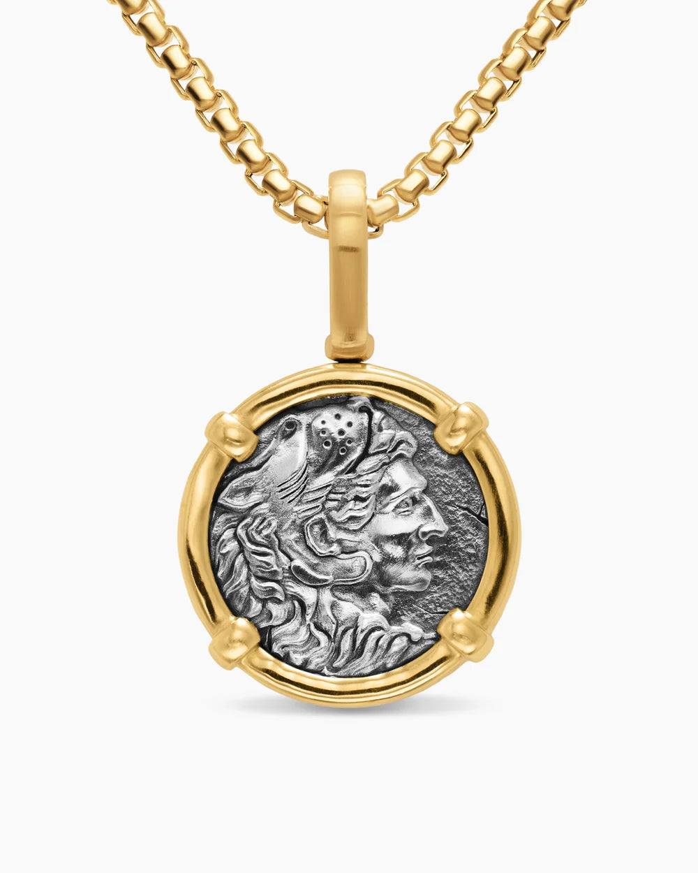 ALEXANDER THE GREAT AMULET Sterling Silver with 18K Yellow Gold, 20.5mm