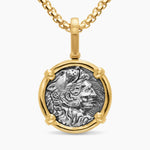ALEXANDER THE GREAT AMULET Sterling Silver with 18K Yellow Gold, 20.5mm