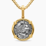 ALEXANDER THE GREAT AMULET Sterling Silver with 18K Yellow Gold, 20.5mm