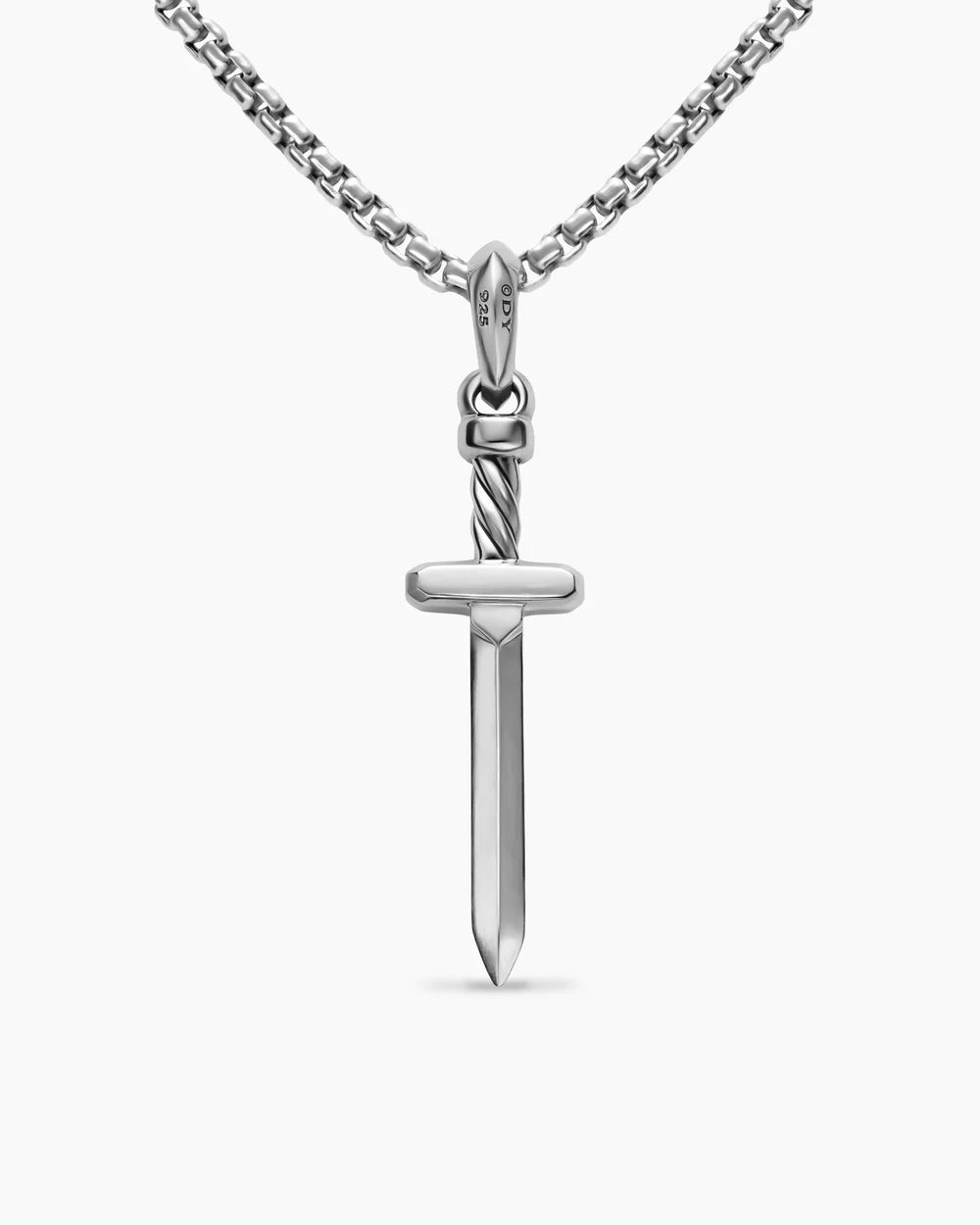 Pavé Sword Amulet Sterling Silver with Diamonds, 41.3mm