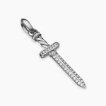 Pavé Sword Amulet Sterling Silver with Diamonds, 41.3mm