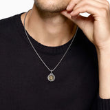 ST. CHRISTOPHER AMULET Sterling Silver with 14K Yellow Gold, 21.2mm