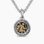 ST. CHRISTOPHER AMULET Sterling Silver with 14K Yellow Gold, 21.2mm